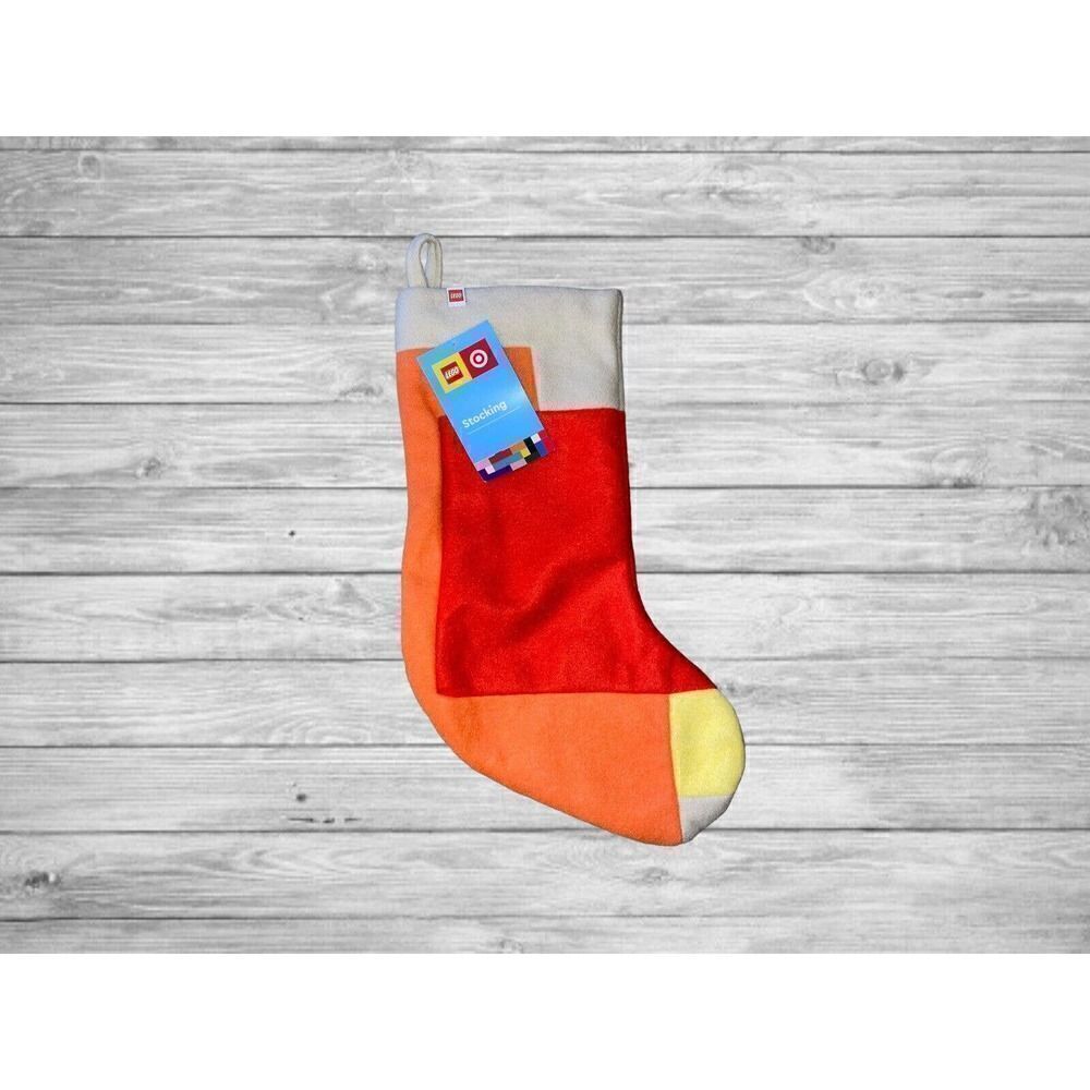 Lego Collection x Target Christmas Stocking Sweater Knit Color Orange/Red 20"